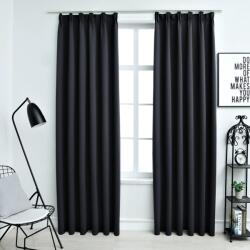 vidaXL 2 db fekete sötétítőfüggöny kampókkal 140 x 175 cm (134414)