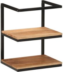vidaXL tömör akácfa és vas fali polc 40 x 30 x 50 cm (372749) - vidaxl
