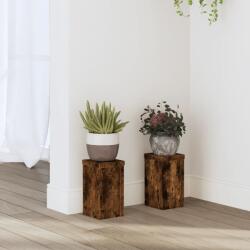 vidaXL 2 db füstös tölgy szerelt fa növénytartó állvány 10 x 10 x 18cm (852883)