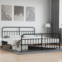 vidaXL fekete fém ágykeret fej- és lábtámlával 200 x 200 cm (352603) - vidaxl