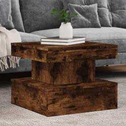 vidaXL füstös tölgy színű dohányzóasztal LED-lámpákkal 50 x 50 x 40 cm (839844)