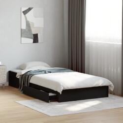 vidaXL fekete szerelt fa ágykeret 90 x 200 cm (3280679)