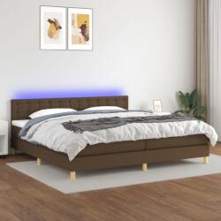 vidaXL barna szövet rugós és LED-es ágy matraccal 200x200 cm (3134064)