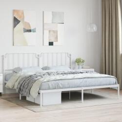 vidaXL fehér fém ágykeret fejtámlával 200 x 200 cm (373943)