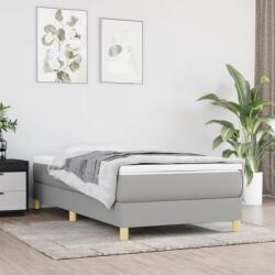 vidaXL világosszürke szövet rugós ágy matraccal 100 x 200 cm (3144151)