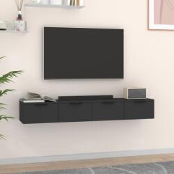 vidaXL 2 db fekete szerelt fa faliszekrény 68 x 30 x 20 cm (3115893)