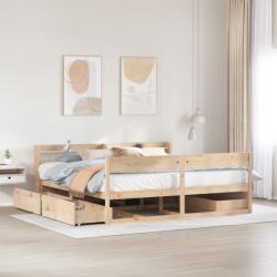 vidaXL tömör fenyőfa ágy matrac nélkül 200 x 200 cm (3307110) - vidaxl