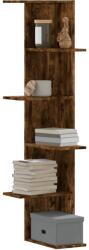 vidaXL füstös tölgy szerelt fa fali sarokpolc 36, 5 x 36, 5 x 140 cm (852631)