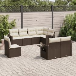 vidaXL 8 részes barna polyrattan kerti ülőgarnitúra párnákkal (3252780)