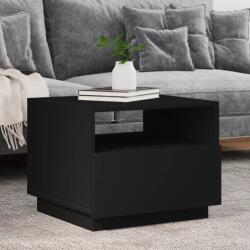 vidaXL fekete dohányzóasztal LED-lámpákkal 50x49x40 cm (839827)
