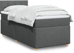 vidaXL sötétszürke szövet rugós ágy matraccal 80 x 200 cm (3286508)