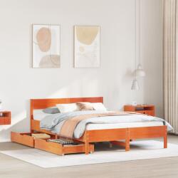 vidaXL viaszbarna tömör fenyőfa ágy matrac nélkül 140 x 190 cm (3301763)