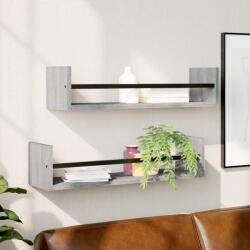 vidaXL 2 db szürke sonoma színű fali polc rúddal 60 x 16 x 14 cm (835437)
