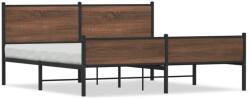 vidaXL barna tölgy színű fém ágykeret matrac nélkül 160 x 200 cm (3301414)