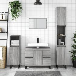 vidaXL szürke sonoma színű szerelt fa fürdőszobaszekrény 30x30x100 cm (831570)