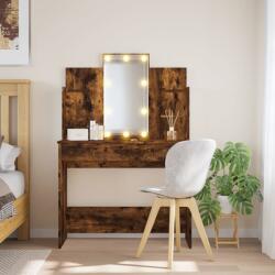 vidaXL füstös tölgy színű fésülködőasztal LED-lámpákkal 96x40x142 cm (837897)