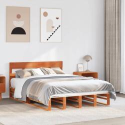 vidaXL viaszbarna tömör fenyőfa ágy matrac nélkül 135 x 190 cm (3302314)