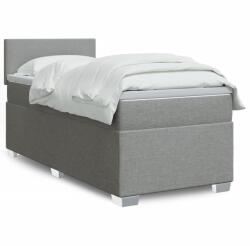 vidaXL világosszürke szövet rugós ágy matraccal 90 x 200 cm (3288064)