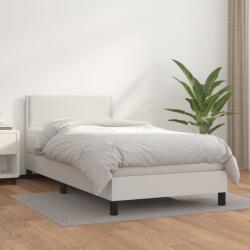 vidaXL fehér műbőr rugós ágy matraccal 100 x 200 cm (3141048)