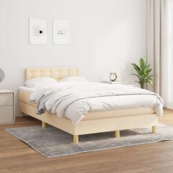 vidaXL krémszínű szövet rugós ágy matraccal 120 x 200 cm (3140926)