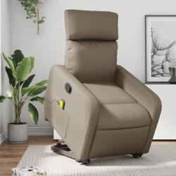 vidaXL cappuccino műbőr dönthető masszázs- és állófotel (3206762) - vidaxl