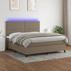 vidaXL tópszínű szövet rugós és LED-es ágy matraccal 160x200 cm (3134809)