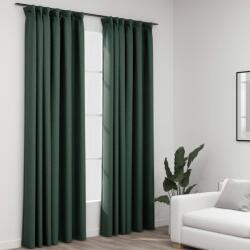 vidaXL 2 db zöld vászonhatású sötétítőfüggöny kampókkal 140 x 225 cm (321189)
