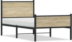 vidaXL sonoma tölgy színű fém ágykeret matrac nélkül 100 x 190 cm (4007898)