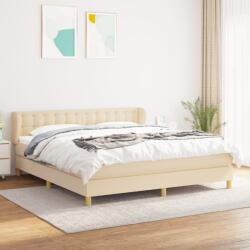 vidaXL krémszínű szövet rugós ágy matraccal 180 x 200 cm (3127146)