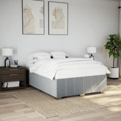 vidaXL világosszürke szövet ágykeret matrac nélkül 160 x 200 cm (3284846)