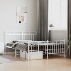 vidaXL fehér fém ágykeret fej- és lábtámlával 140x200 cm (373759)