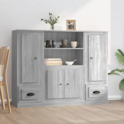 vidaXL 3 db szürke sonoma szerelt fa magasszekrény (3185317) - vidaxl