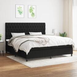 vidaXL fekete szövet rugós ágy matraccal 200 x 200 cm (3142043)