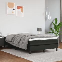 vidaXL fekete műbőr rugós ágy matraccal 120 x 200 cm (3144249)