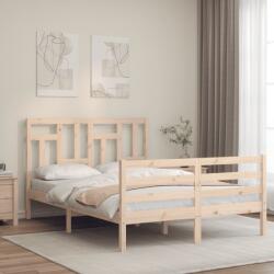 vidaXL tömör fa ágykeret fejtámlával Small Double (3194931) - vidaxl