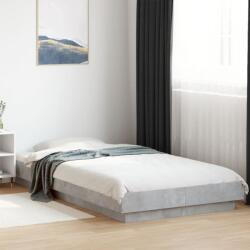 vidaXL betonszürke szerelt fa ágykeret LED-del 90 x 190 cm (3281150)