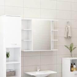 vidaXL magasfényű fehér szerelt fa fürdőszobai tükör 80 x 20, 5 x 64 cm (802612)