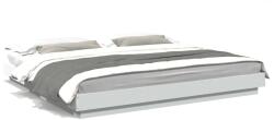 vidaXL fehér szerelt fa ágykeret LED-del 200 x 200 cm (3281070)