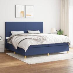 vidaXL kék szövet rugós ágy matraccal 200 x 200 cm (3142207)