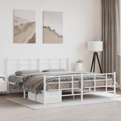 vidaXL fehér fém ágykeret fej- és lábtámlával 183 x 213 cm (355633)