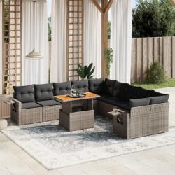 vidaXL 11 részes szürke polyrattan kerti ülőgarnitúra párnákkal (3271949) - vidaxl