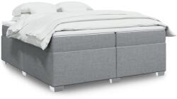 vidaXL világosszürke szövet rugós ágy matraccal 200 x 200 cm (3285158)