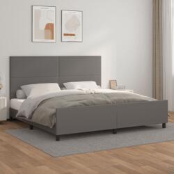 vidaXL szürke műbőr ágykeret fejtámlával 200 x 200 cm (3125473)
