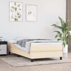 vidaXL krémszínű szövet rugós ágy matraccal 90 x 190 cm (3144042)