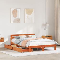 vidaXL viaszbarna tömör fenyőfa ágy matrac nélkül 150 x 200 cm (3309850)