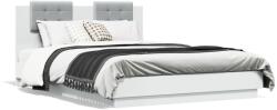 vidaXL fehér ágykeret fejtámlával és LED-világítással 120 x 200 cm (3210017)