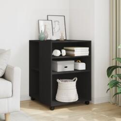 vidaXL fekete szerelt fa kisasztal kerekekkel 55 x 60 x 78 cm (853156) - vidaxl