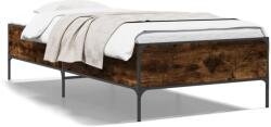 vidaXL füstös tölgyszínű szerelt fa és fém ágykeret 90 x 200 cm (844968)