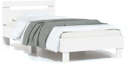 vidaXL fehér ágykeret fejtámlával és LED-világítással 75 x 190 cm (838750)