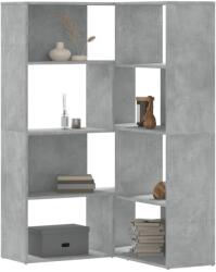 vidaXL 4 szintes betonszürke szerelt fa sarokkönyvespolc 85x85x140 cm (3307813)